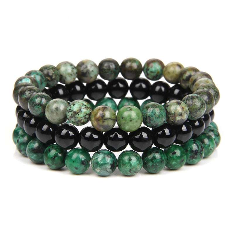 Classic Style Round Artificial Crystal Agate Tiger Eye Beaded Women’s Bracelets