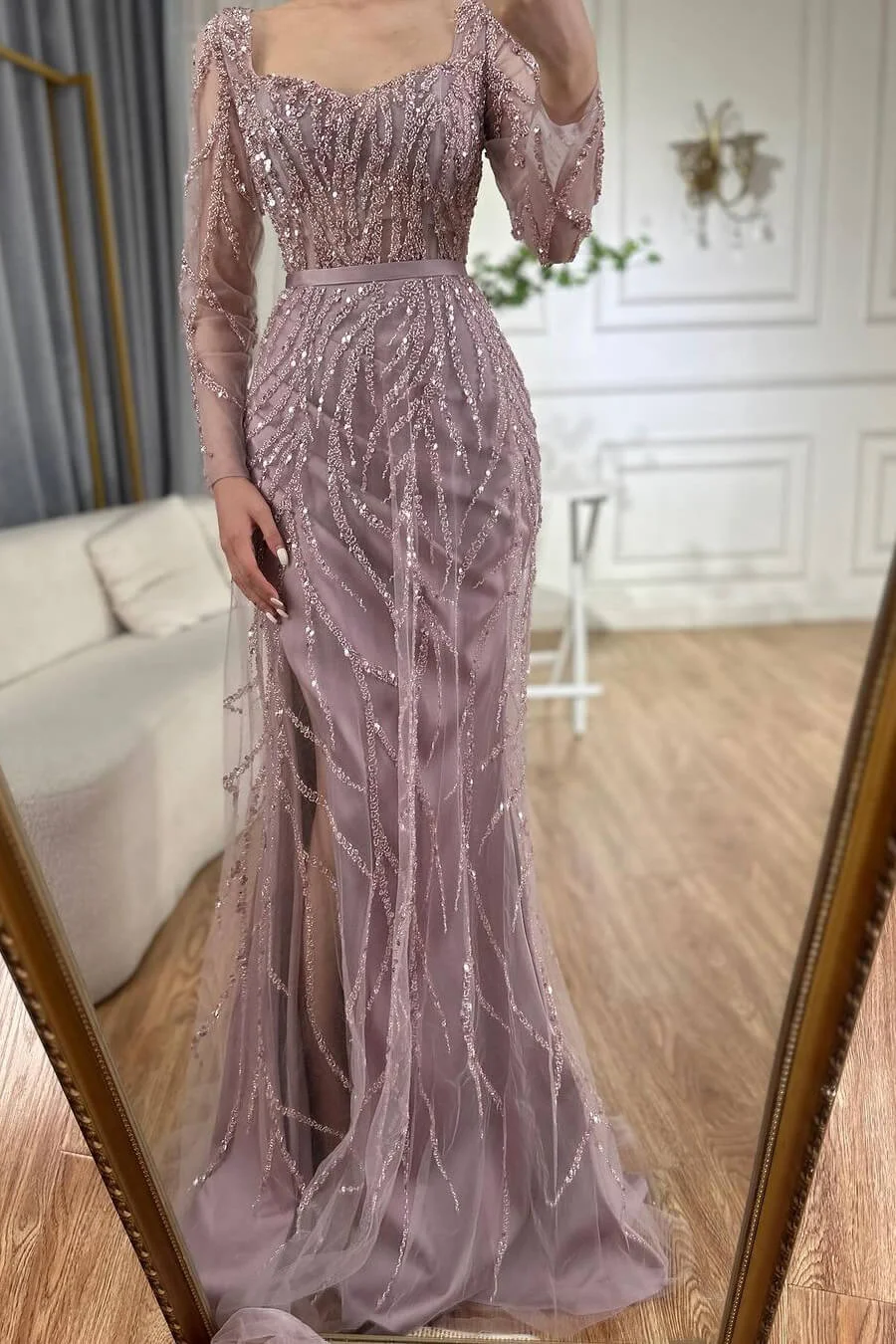 formal dress for evening event Gold Couture Gown with detachable Skirt – Kenneth Barlis main image 0