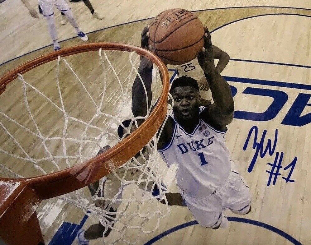 Zion Williamson Autographed Signed Duke 8x10 Rookie Photo Poster painting REPRINT ,