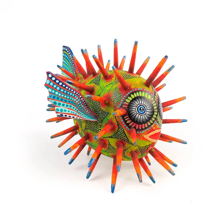 Blow Fish - Oaxacan Alebrije Wood Carving Mexican Folk Art Sculpture