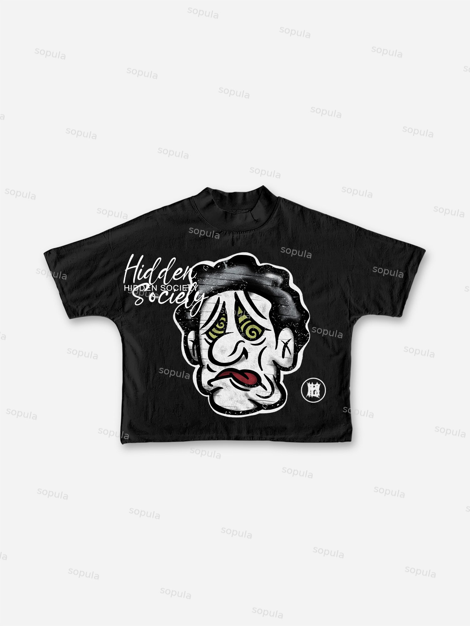 Vintage Emotion Big Face Graphic Cotton Cropped T-Shirts - Sopula｜Premium Graphic Tees & Graphic Clothing