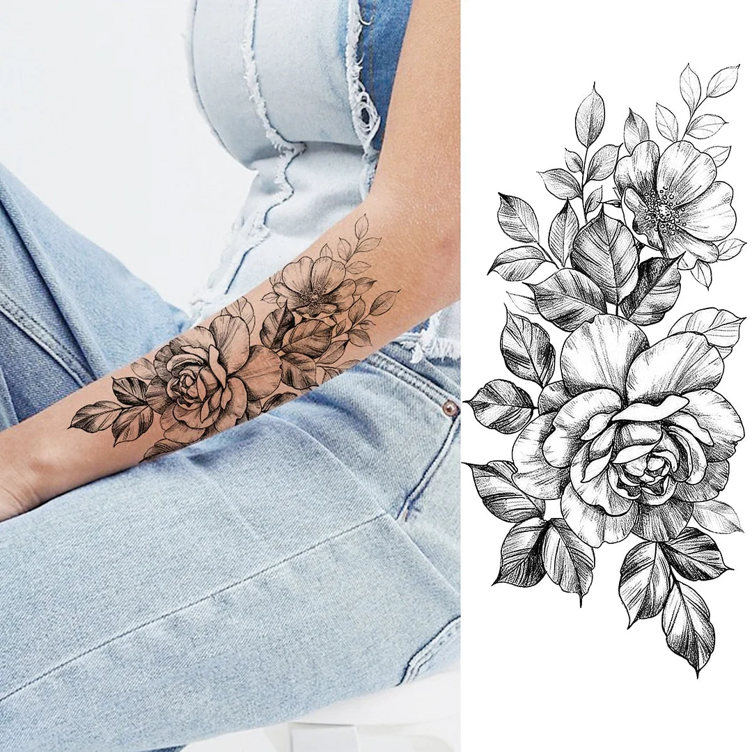 Realistic Snake Unique Forearm Temporary Tattoos For Men Adult Serpent Moon Fake Tattoo Waterproof Body Art Painting Tatoo Paper