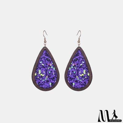 MidiSono - Sequin Wood Teardrop Earrings