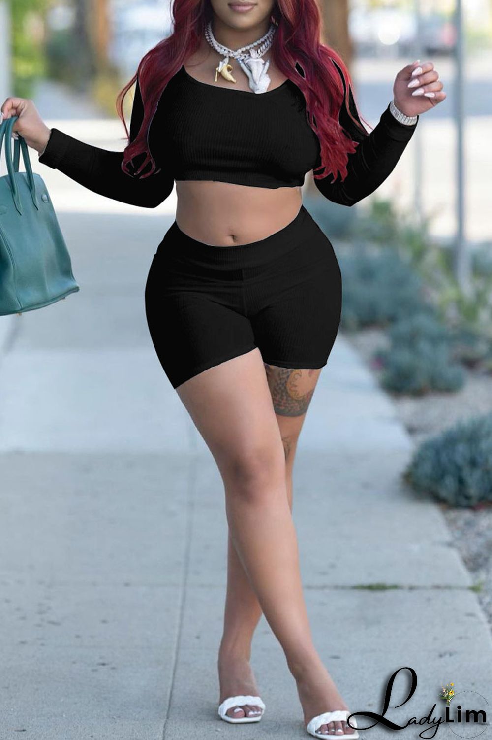 Sky Blue Casual Solid Patchwork O Neck Long Sleeve Two Pieces