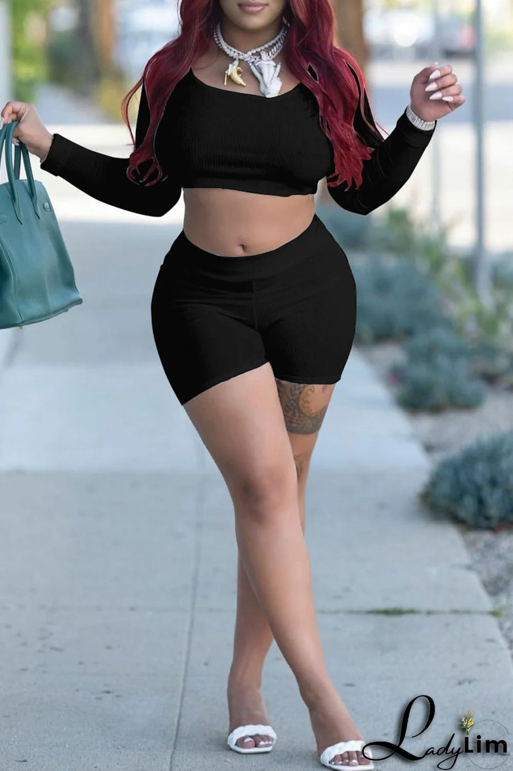 Sky Blue Casual Solid Patchwork O Neck Long Sleeve Two Pieces