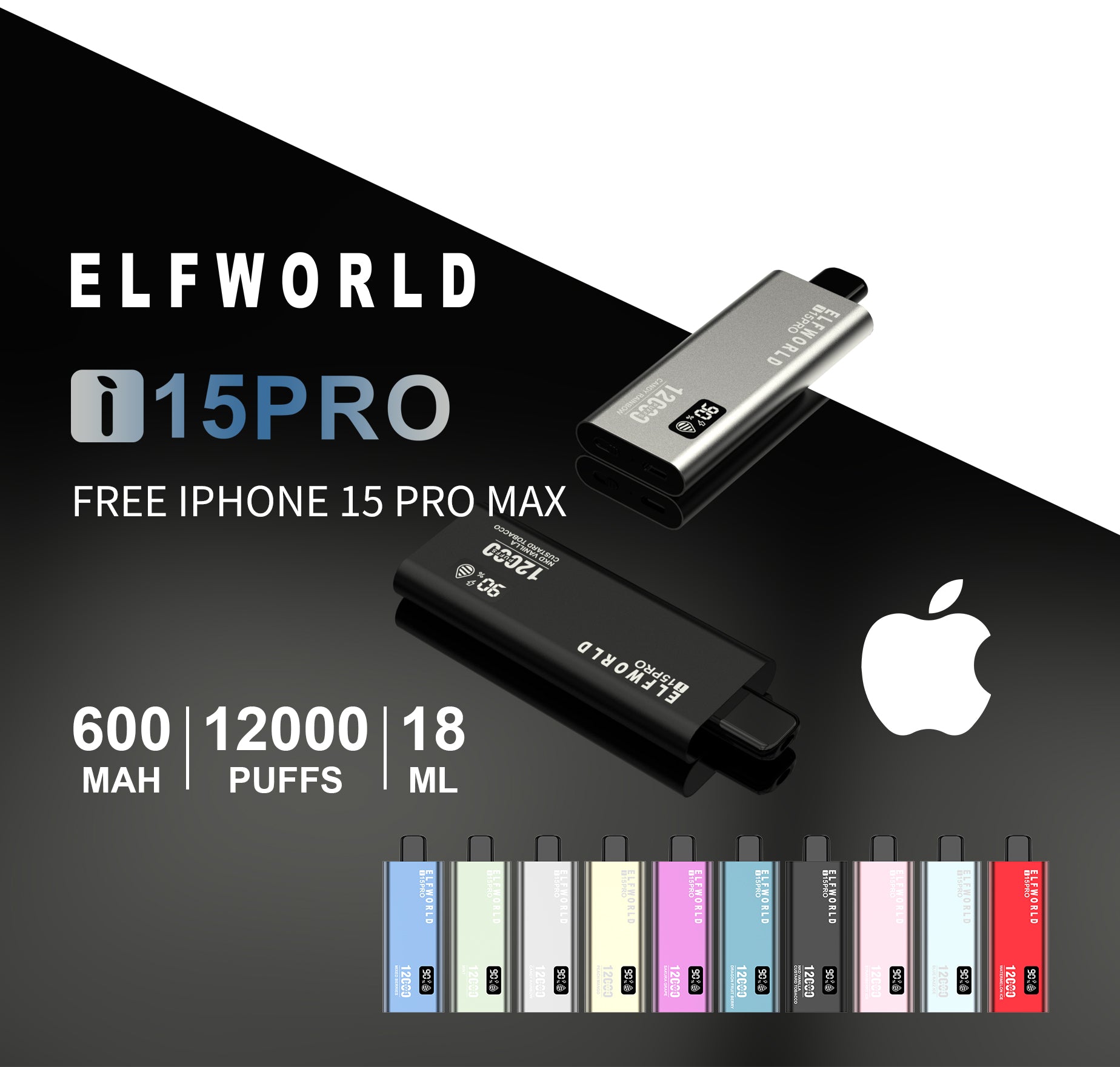ELFWORLD i15 Pro 12000 Puffs Disposable Vape Wholesale ELF WORLD CTYVape