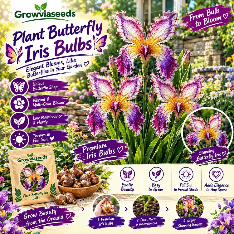 🦋🌱 Plant Butterfly Iris Bulbs 💥 Watch Your Garden Bloom Into A Butterfly Paradise