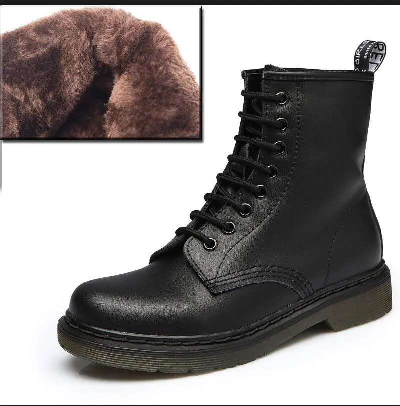 2021 Boots Women Genuine Leather Shoes For Winter Boots Shoes Woman Casual Autumn Genuine Leather Botas Mujer Female Ankle Boots