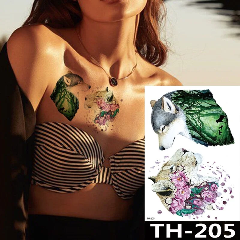 Waterproof Temporary Tattoo Sticker Flower Cute Cat Water Transfer Body Art Flash Fake Tatoo