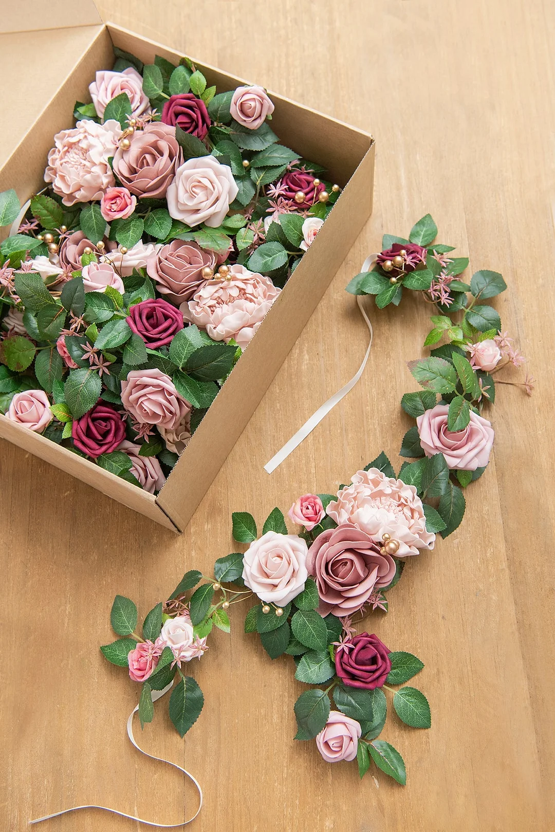 Lantern Floral Arrangements in Berry Blush