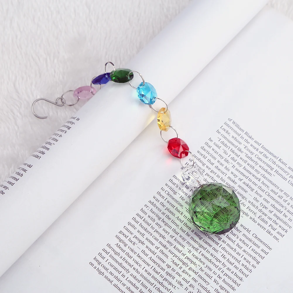 Hanging Crystal Ball Rainbow Prism Light Catcher Wind Chimes Decor (Green)