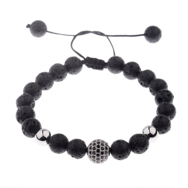 YOY-Fashion 8mm Micro Pave Stone Beads Bracelet