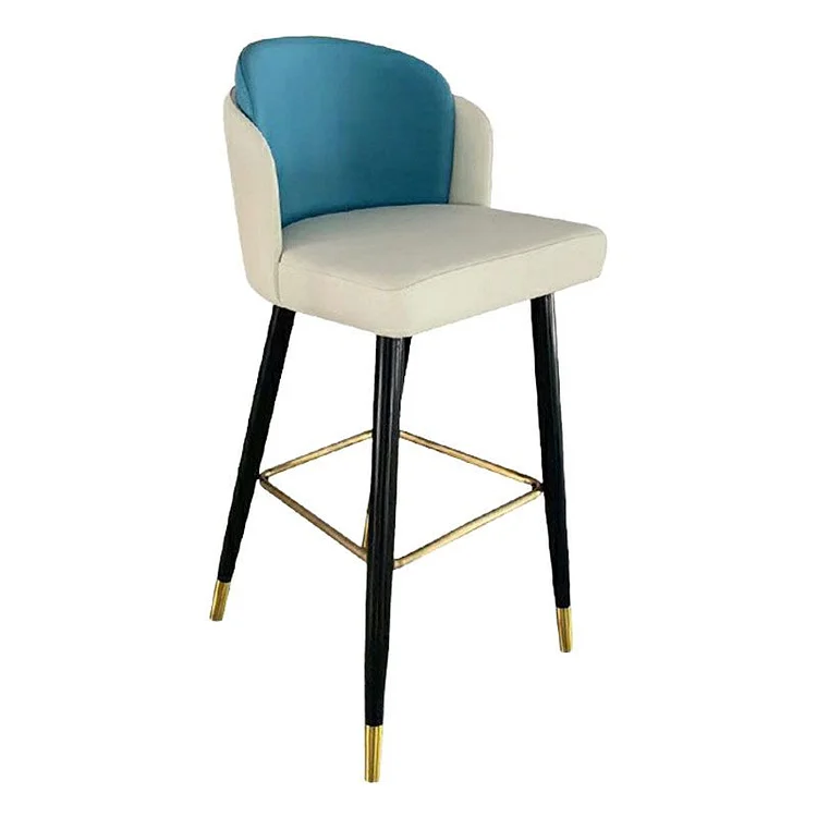  Modern Black Upholstered Bucket Seat Bar Stool