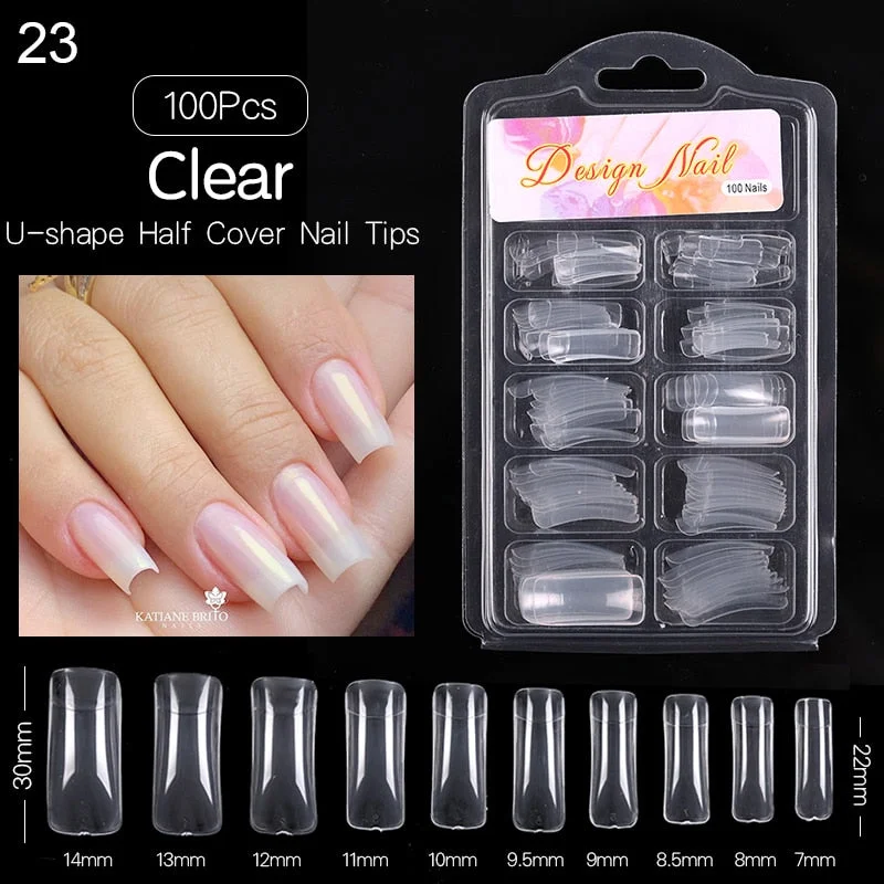 1 Box Quick Building Nail Mold Tips Nail Dual Forms Finger Extension Nail Art UV Extend Gel  Nail Extension Tool-Nail Inspo