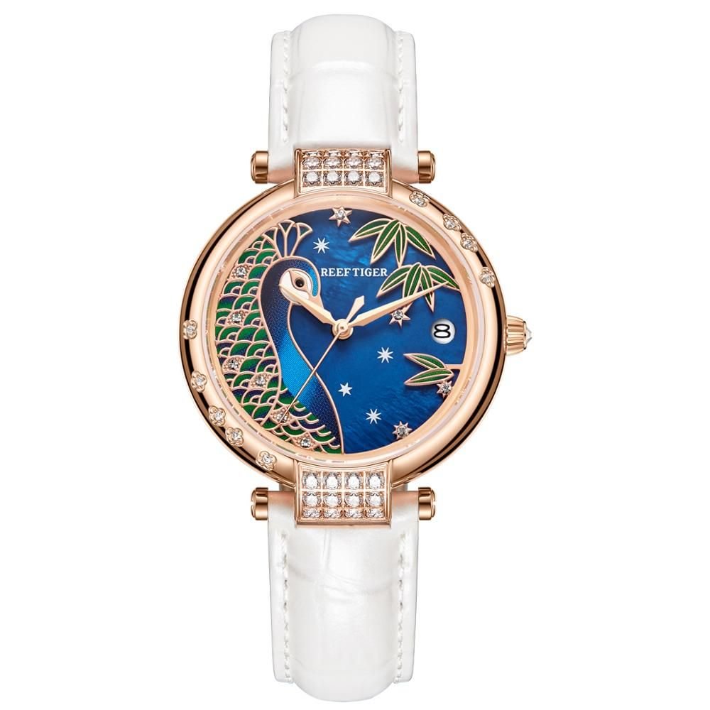 Luxury Women Simple Watch GSW651 Rose Golden Stainless Steel Automatic Wristwatch
