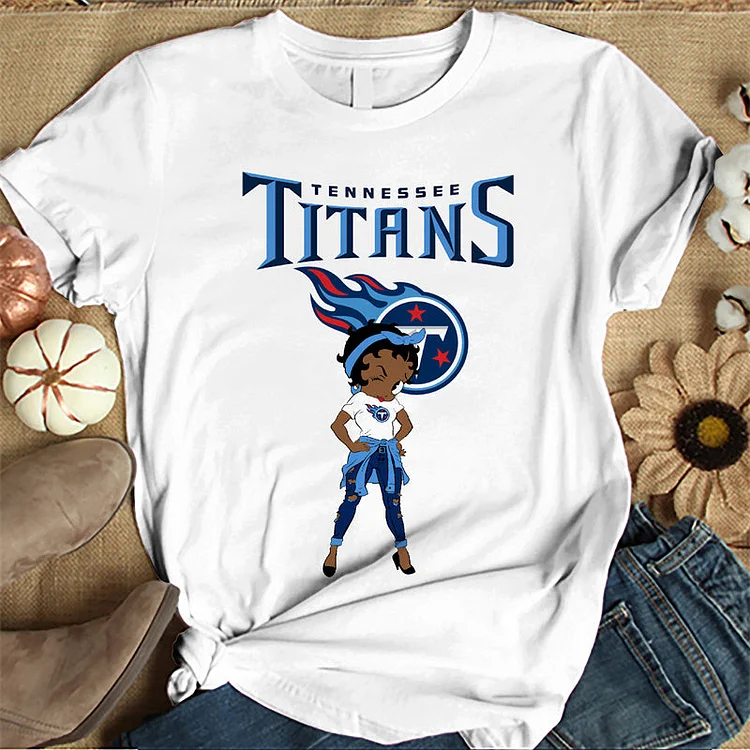 Tennessee Titans Women's White Relaxed T-Shirt