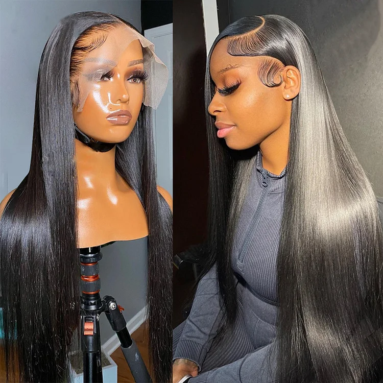 Brazilian 360 Full Lace Frontal Wigs Human Hair Pre Plucked HD Straight Lace Front Wig For Women