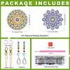 2Pcs Diamond Painting Acrylic Double Sided Mandala Wind Chime Suncatcher with Crystal Hanging Pendant