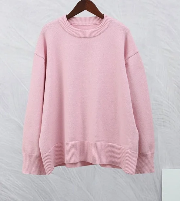 Churchf Churchf Shot-Hot Winter 2023 New Pink Sweet Round Collar Set Sweater