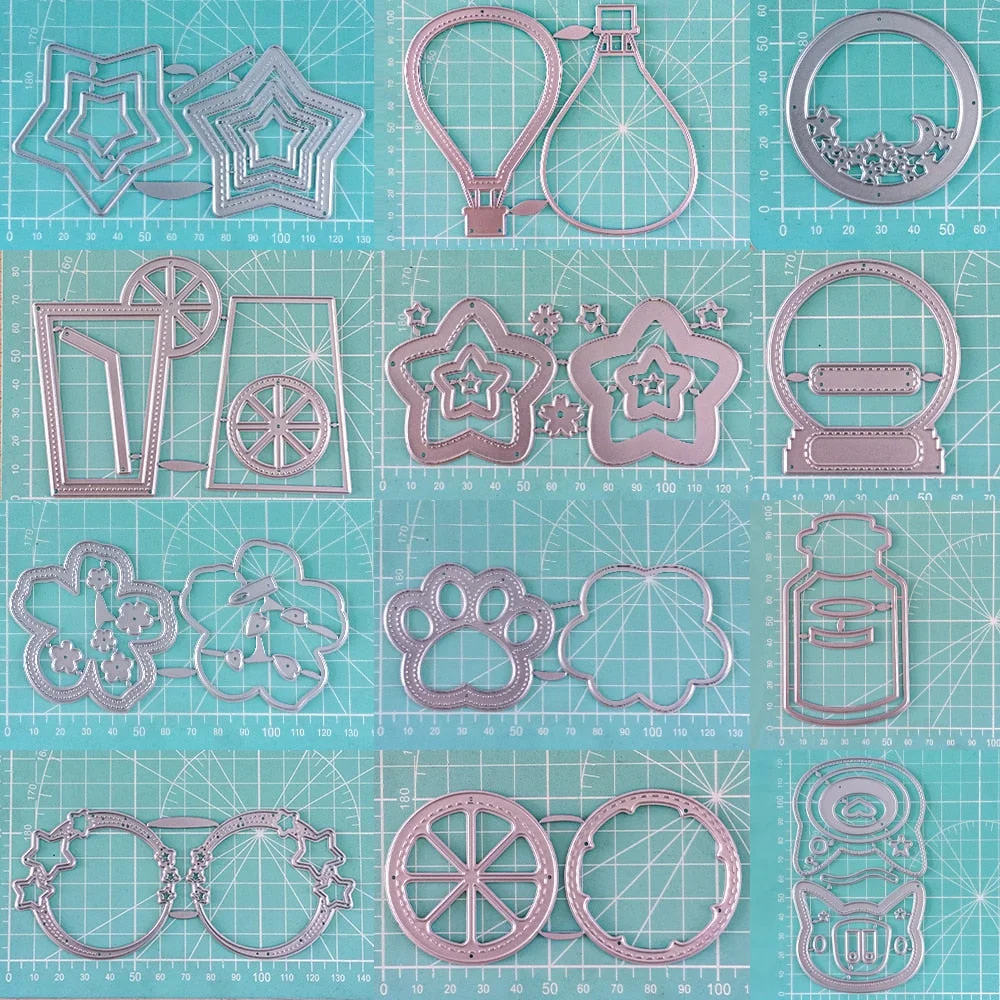 Pentagram Bottle Air Ball Star Craft Metal Cutting Dies for DIY Scrapbook Paper Cards Embossed Decorative