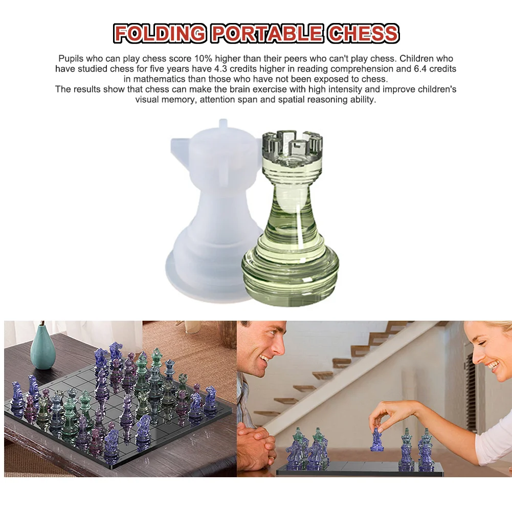 Silicone Chess Resin Mold, Jewelry Decoration International Home