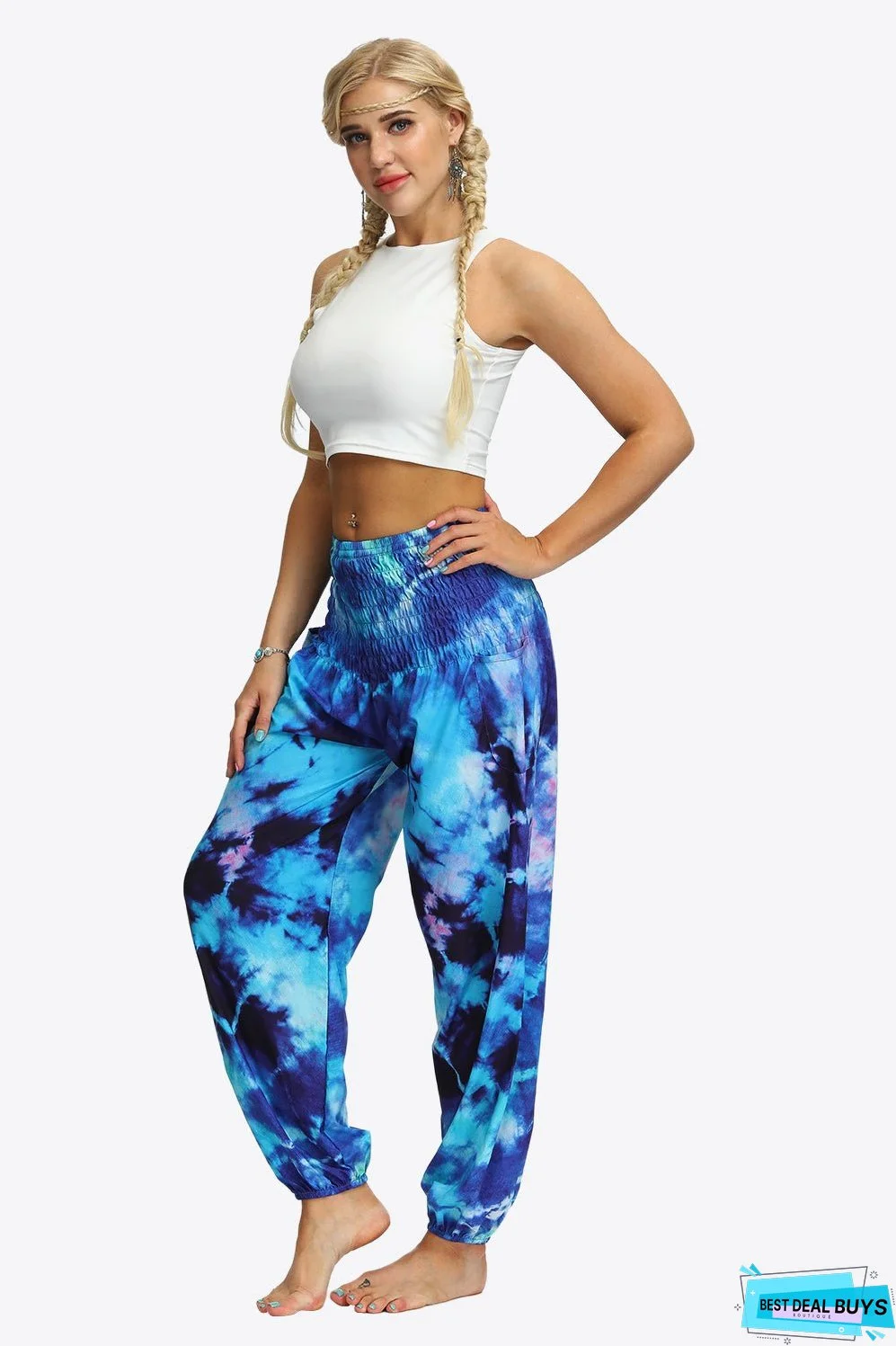 Tie-Dye Smocked Joggers