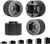 4Pcs Brass Weights 12mm Wheel Hex Hubs Widen Adapter for 1/10 RC Crawler 1.9 2.2Inch Wheels Rim Axial SCX10 TRX4 Counterweight (6MM)