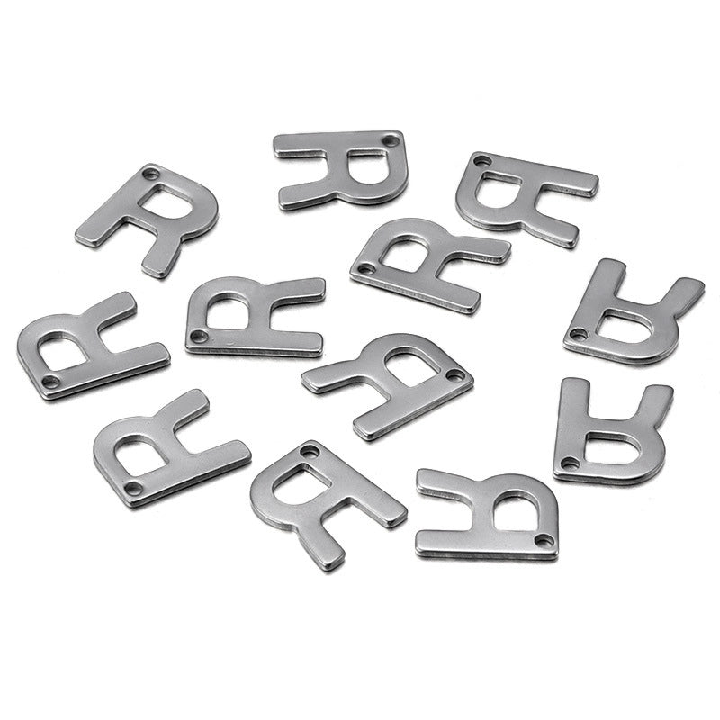 50 Pcs/package Minimalist Letter Stainless Steel Pendant Jewelry Accessories
