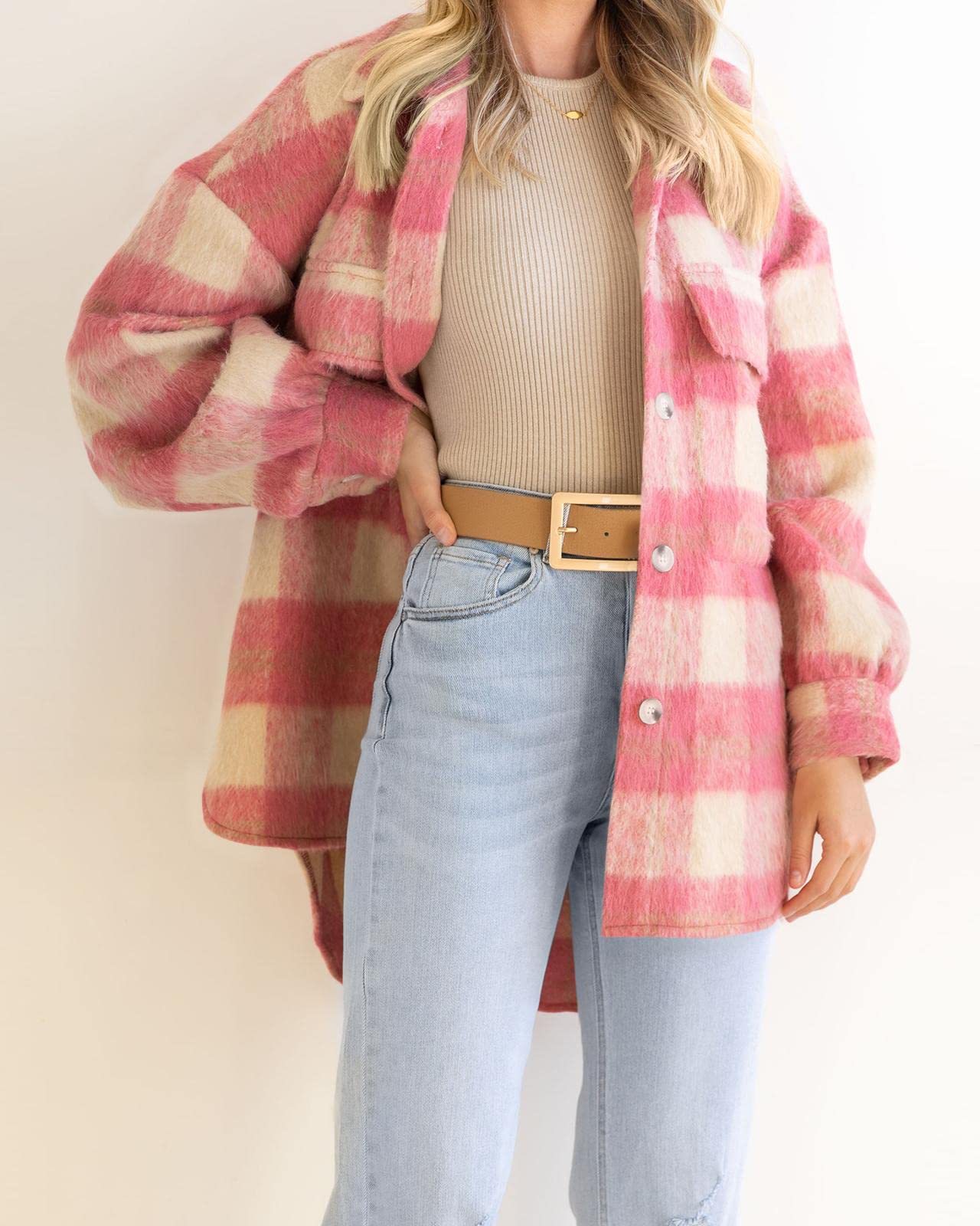  thdmladies Plaid Mohair Coat Wool Thick Coat thedmladies