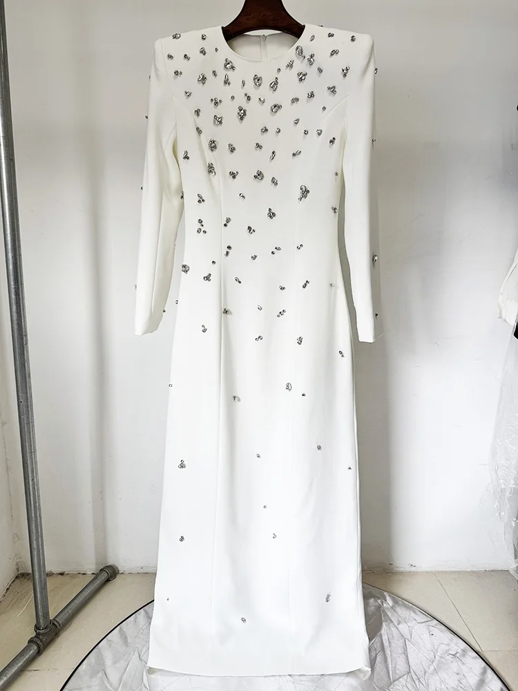 Nigikala Nigikala Star Temperament Elegant Heavy Industry Nails And Diamonds Long Sleeve Long Dress Dress Dress Dress