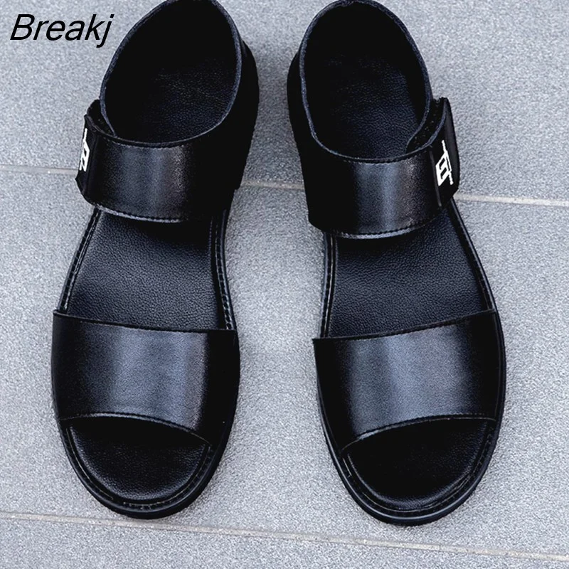 Breakj Summer Men's Sandals 2023 Casual Beach Men's Casual Shoes High-quality Leather Men's Sandals Shoes
