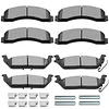 SCITOO Brake Pads Kits Front Semi-Metal Rear Ceramic 8pcs Fit for 2010-2011 for Ford for F-150
