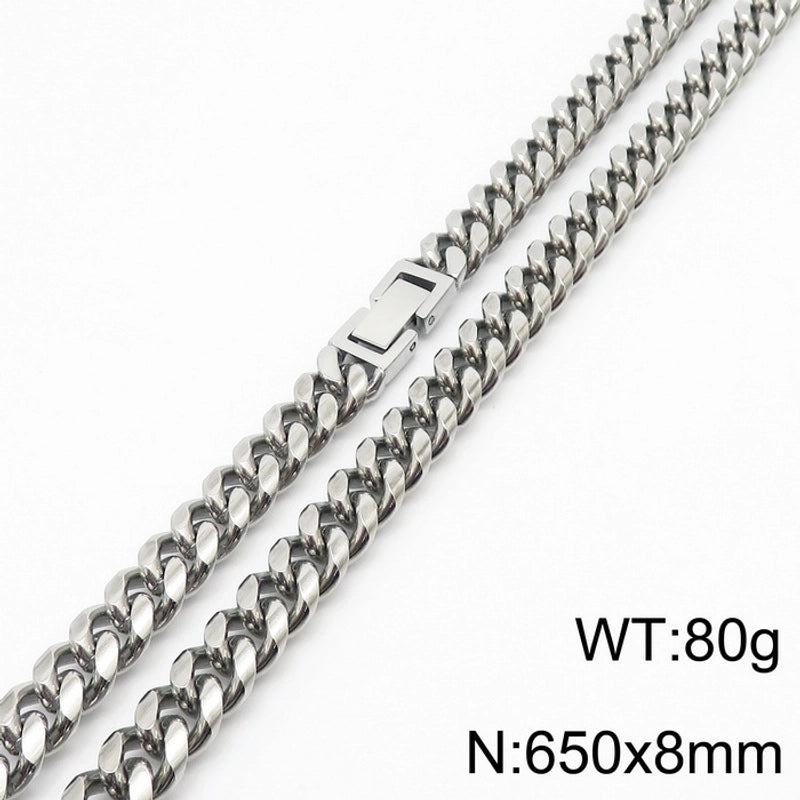 Minimalist Solid Color Titanium Steel Chain Men’s Necklace