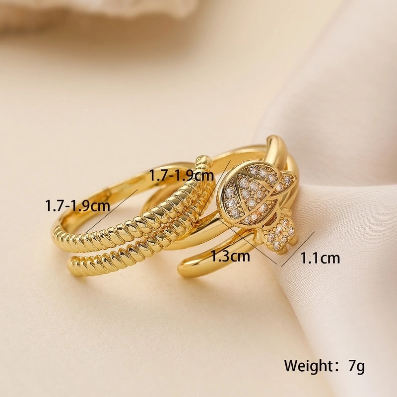 Copper Solid Color Open Rings