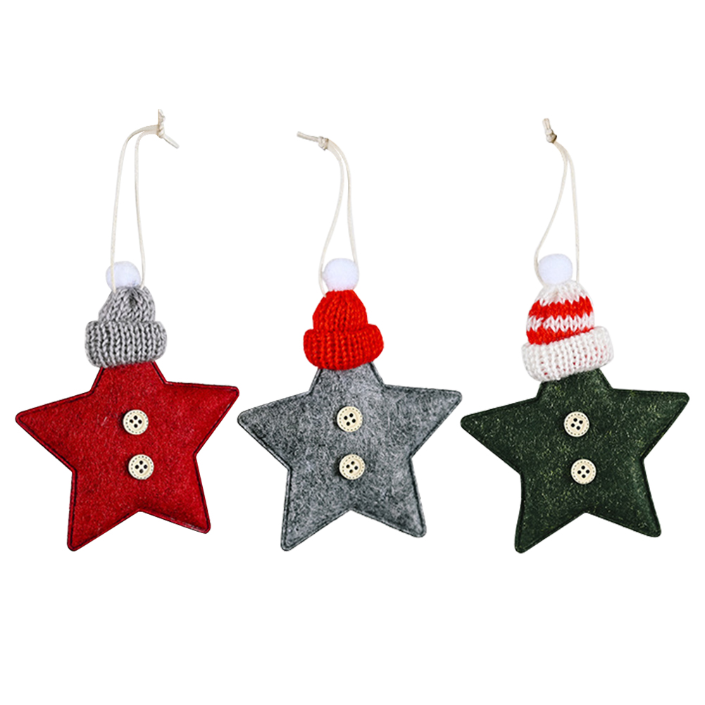 

Christmas Decorations Knitted Hat Star Small Pendant Xmas Tree DIY Ornament, Red, 501 Original