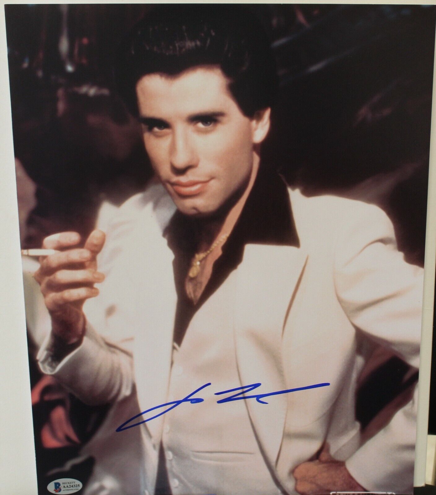 John Travolta Signed Saturday Night Fever 11x14 Photo Poster painting w/Beckett COA AA24325