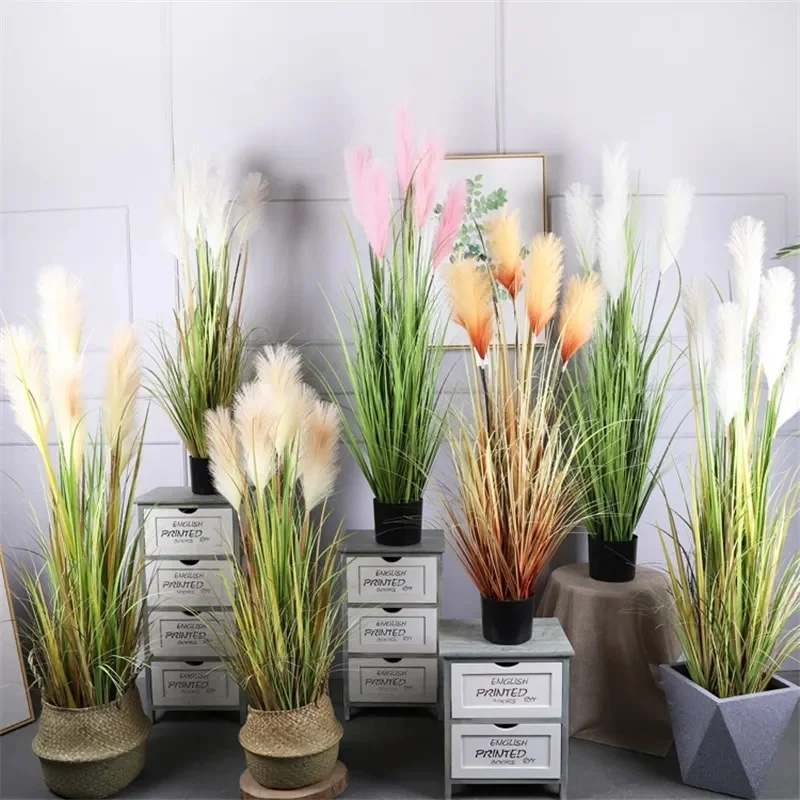 Athvotar green plant reed setaria bonsai Large artificial dried flower psia grass fake plants home garden wedding outdoor decor