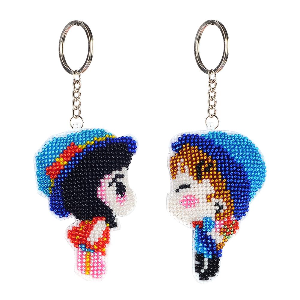 

Boy Girl - Bead Embroidery - Keychain, 501 Original
