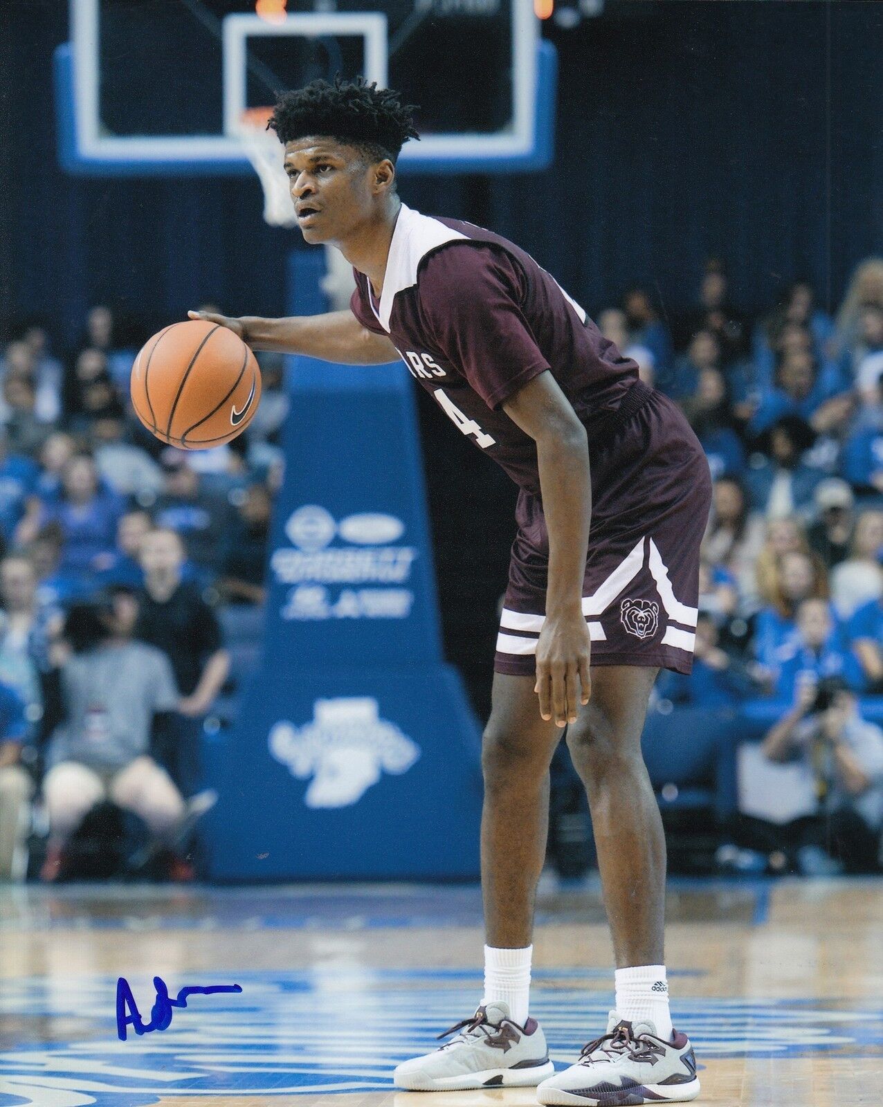 ALIZE JOHNSON signed (MISSOURI STATE BEARS) basketball 8X10 Photo Poster painting W/COA #5