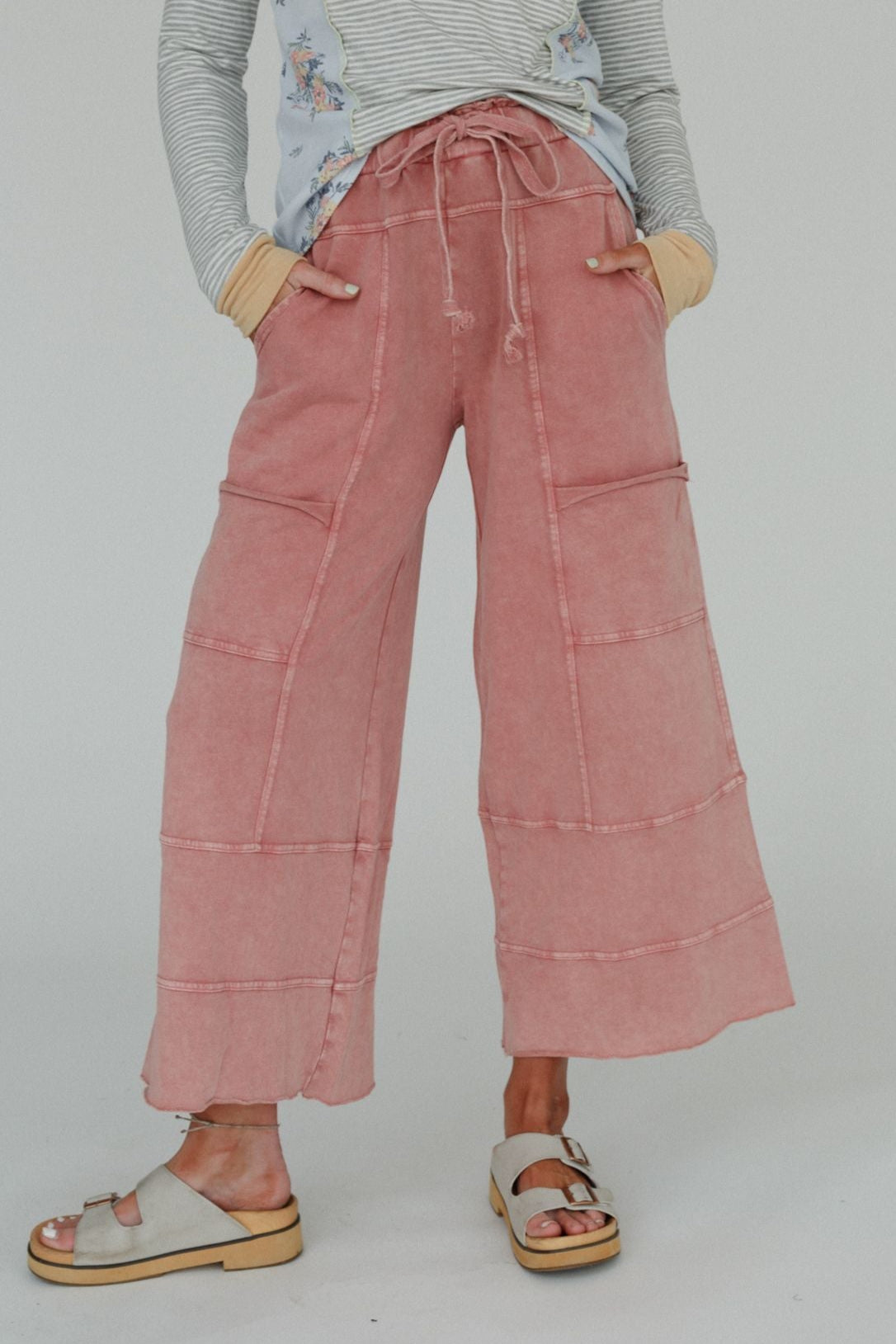 Lucky One Wide Leg Pant - Mauve