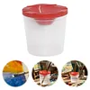 Spill Proof Paint Cups with Colored Lids Paint Brush Cleaner Cup Reusable for Artist Watercolor Painting Art Crafts Supplies (1Pcs Red)