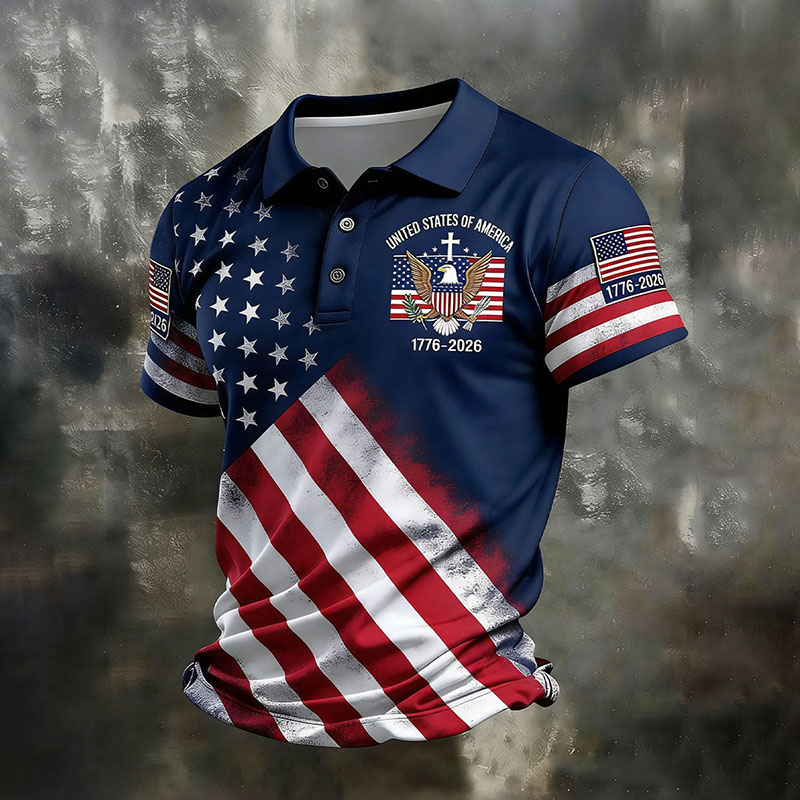 Comstylish Men's United States Of America 1776-2026 Polo Shirt