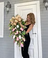 🌸Spring Hot Sale🔥Spring Pink Tulip Swag Wreath-mysite-Adracos