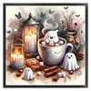 Halloween Ghost Candles - 11CT Counted Cross Stitch - 40*40cm - Halloween