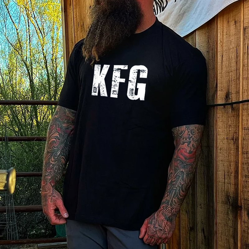 Livereid KFG Letter Printed Men's T-shirt - Livereid