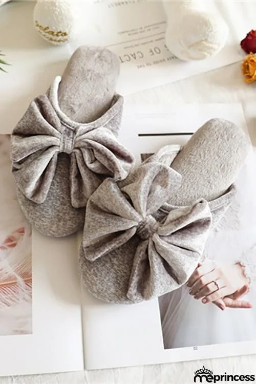 Velvet Bow Slipper