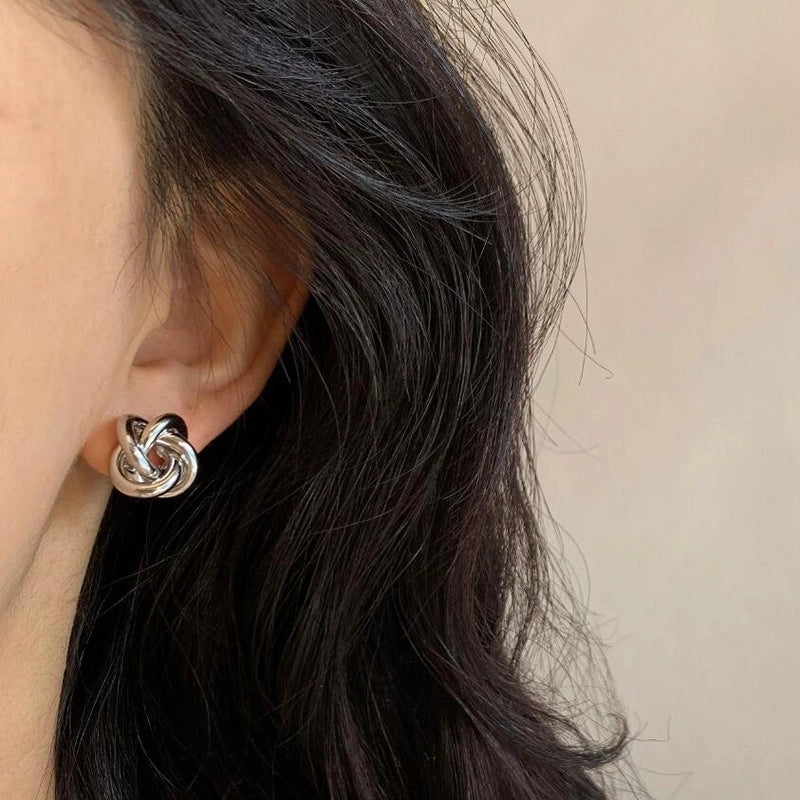 1 Pair Minimalist Commute Shiny Geometric Plating Copper Ear Studs