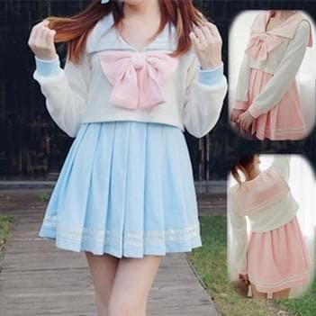 [Reservation] S/M/L Pink/Blue Sailor Moon Like Sailor Seifuku Dress SP153645