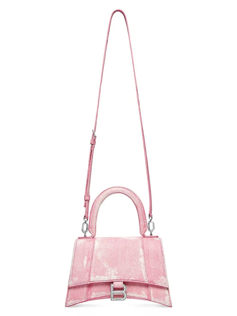 Balenciaga Hourglass Small Handbag Denim Printed
