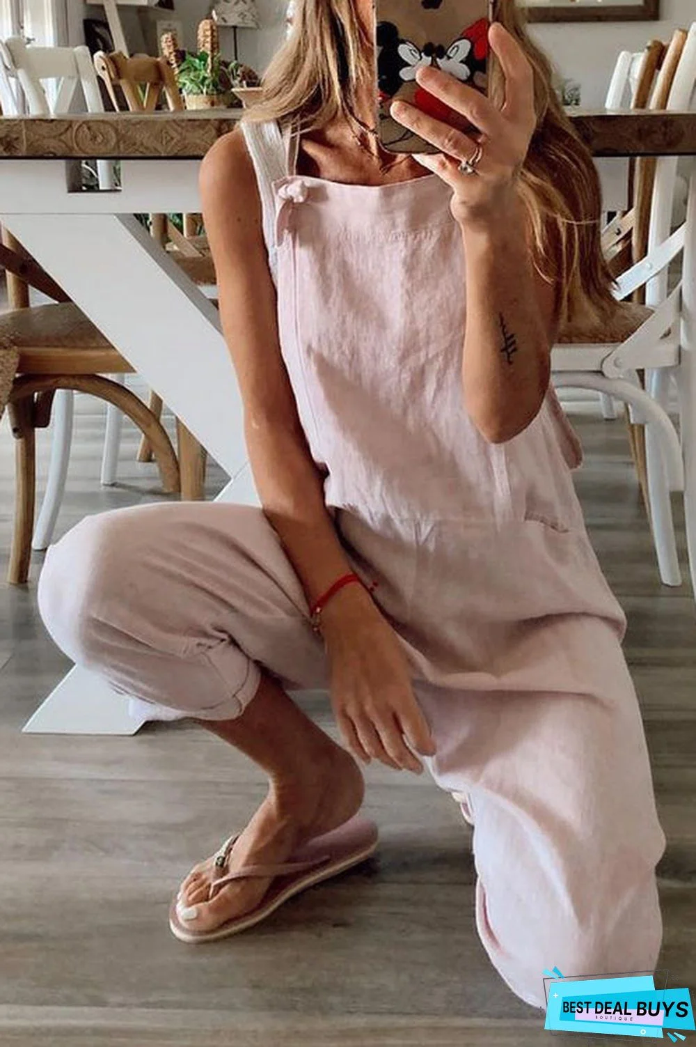 Pockets Loose Sleeveless Jumpsuit